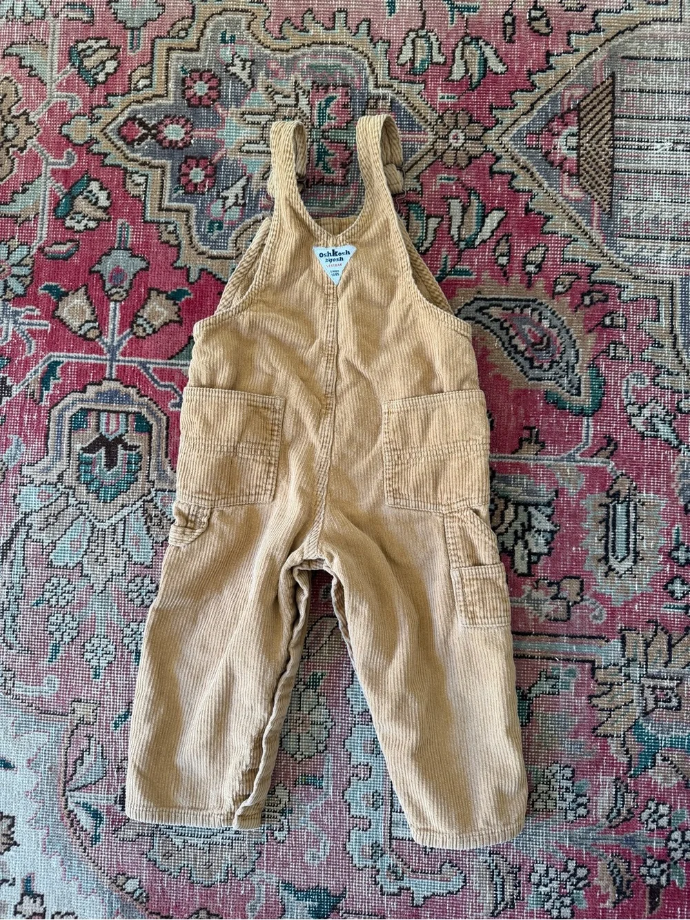OshKosh B'gosh Tan Corduroy Overalls with Front Pocket